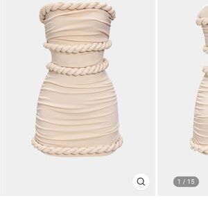 Twist Knot Strapless Sleeveless Mini Dress Micas Medium NWT